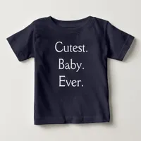 Black Cutest Baby Ever One Piece Tshirt