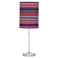 Elegant Chic Dark Stripes Hippie Boho Multicolor Table Lamp