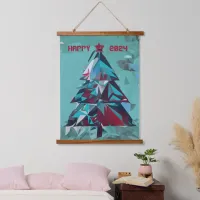 Happy New Year Christmas Tree Hanging Tapestry