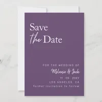 Purple Simple Calligraphy Photo Save The Date