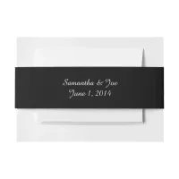 Personalized Black and White Invitation Belly Band