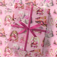 Antique Hot Pink Victorian Christmas Gift Wrap