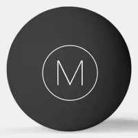 Black and White Minimalist Modern Font Monogram Ping Pong Ball