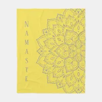 Gray and Yellow Mandala Fleece Blanket