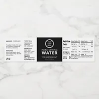 Custom Logo Text Black Water Bottle Prime Label