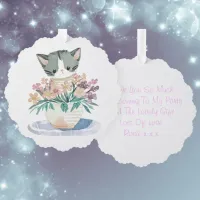 Cute Kitten | Daughters Birthday Thank You  Ornament Card