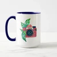 Smile Vintage Pink Camera Mug