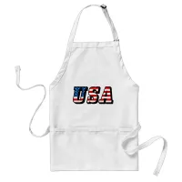 USA Flag Text Adult Apron