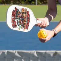 Two Rottweiler Dogs Sitting Together Pickleball Paddle