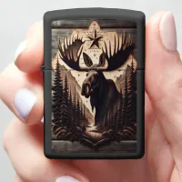 Moose In The Woods Zippo Lighter