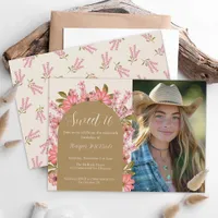 Sweet 16 Birthday Wildflowers Photo Floral Boho Invitation