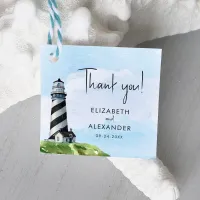 Watercolor Lighthouse Wedding Thank You Favor Tags