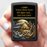 Farmer With Brahma Chickens at Sunset Zippo Lighter