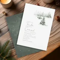 Rustic Winter Wedding Sage Green ID1049 Invitation