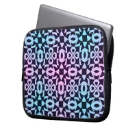 Geometric Heart Pattern Pink And Blue Laptop Sleeve