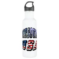 Missouri Picture and USA Text Water Bottle