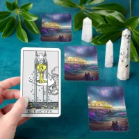 Cosmic Santa Monica Pier Digital AI Art Tarot Deck