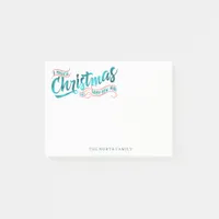 Magical Christmas Typography V2 Teal ID441 Post-it Notes