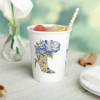 Modern Elegant Chinoiserie Floral High-Heel  Paper Cups