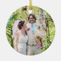 Our First Christmas as Mr and Mrs Wedding Photo Ceramic Ornament
