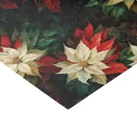 Beautiful Red and White Poinsettias Tissue Paper