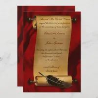 medieval scroll vintage invitation