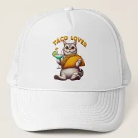 Feline Fiesta With Taco and Drink Trucker Hat