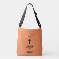 Orange Dots Pattern Bible Chapter Verse Christian Crossbody Bag