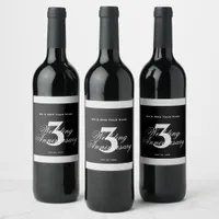 3rd Wedding Anniversary Custom Wine Label