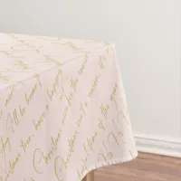 Pink Gold Christmas Typography Pattern#36 ID1009 Tablecloth