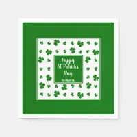 St Patrick's Day Irish Blessings Shamrock Pattern Napkins