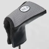 Black and White with Initials Golf Head Cover