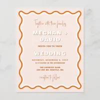 Budget Wavy Terracotta Photo Wedding Invitation