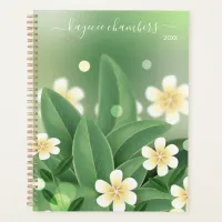 Elegant Personalized Yellow & White Flowers Custom Planner