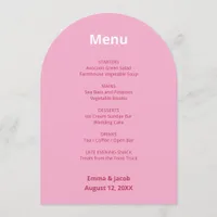 Pink Magenta Modern Wedding Menu Card