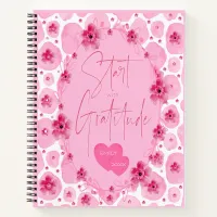 Pink Flowers and Petals Pretty Floral Gratitude  Notebook