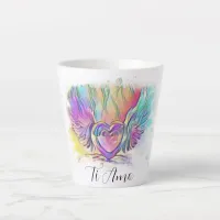 *~* Ti Amo I Love You Heart Wings Colorful AP78 Latte Mug