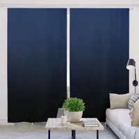 Midnight Blue Black Gradient Blackout Curtains