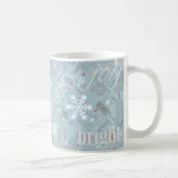Christmas Text and Snowflake Pattern Blue ID257 Coffee Mug