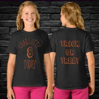 Halloween Birthday Name And Age Orange Black Girls T-Shirt