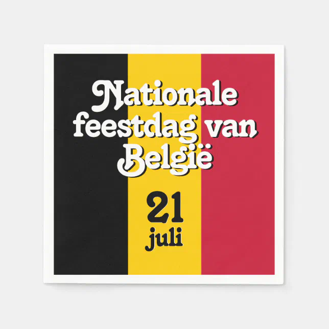 Dutch Nationale feestdag van België Belgian Flag Napkins
