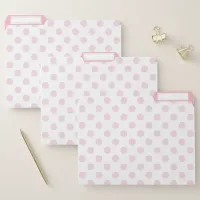 Feminine Pink Polka Dot Patterned File Folder