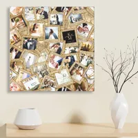 Wedding Keepsake 30 Photo Collage Gold ID1065 Canvas Photo Tile