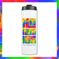 He Him His Pronouns Rainbow Tie Dye  Thermal Tumbler