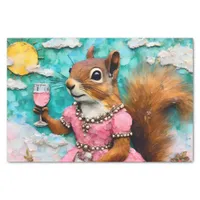 Adorable Squirrel in a Pink Dress Tissue Paper