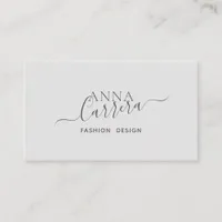 Minimal Luxury Boutique Gray Modern Calligraphy Business Card