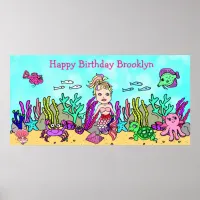 Personalied Happy Birthday Mermaid Poster