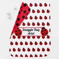 Personalized Snuggle Bug Red Ladybug Baby Baby Blanket