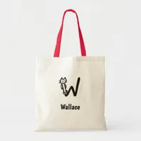 Tote Bag - Cat Letter W with Name 