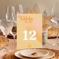Sunshine Typography Wedding Table Number ID1048